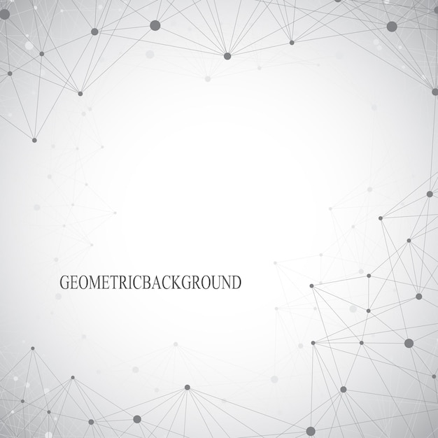 geometric grey background molecule and communication connected lines with dots vector illustration