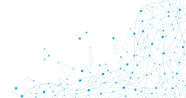 Geometric mesh blue lines on a white background