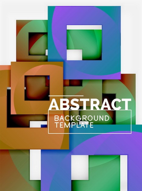 geometric minimal abstract background with multicolored squares composition