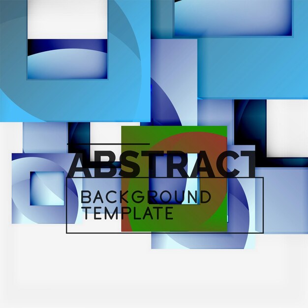 Geometric minimal abstract background with multicolored squares composition