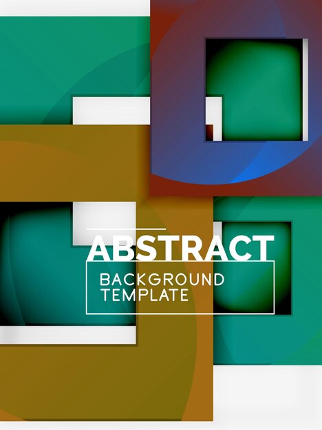 geometric minimal abstract background with multicolored squares composition