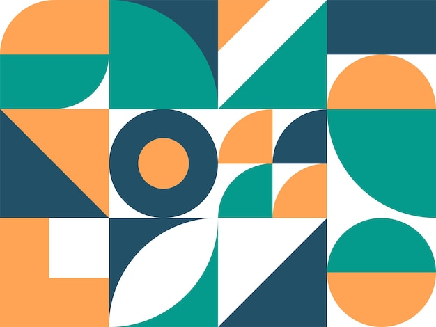 Geometric mural abstract mosaic pattern in colorful trendy style