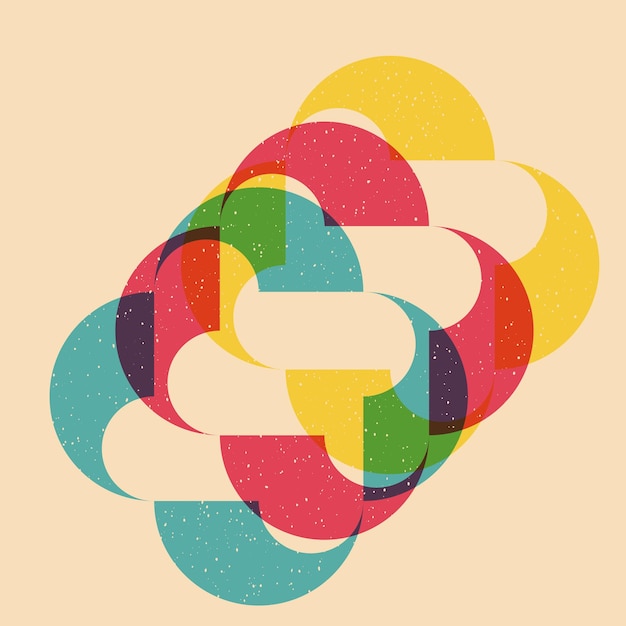 geometric object  with riso print effect. vector. graphic element  for fabric, textile, clothing