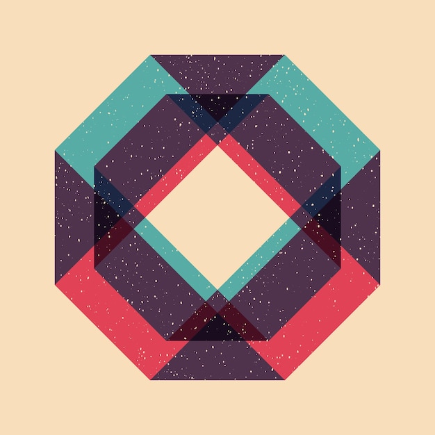 Geometric object with riso print effect Vector Graphic element
