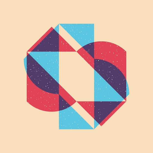 Geometric object with riso print effect Vector Graphic element