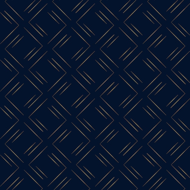 Geometric pattern Gold on dark blue background Abstract lines ornament Trendy wallpaper or fabric print