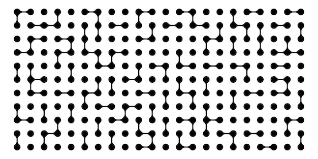 Geometric pattern of interconnected blobs and dots resembling metaballs the fluid shapes morph