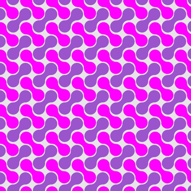 Geometric pattern with wavy shapes in purple and pink