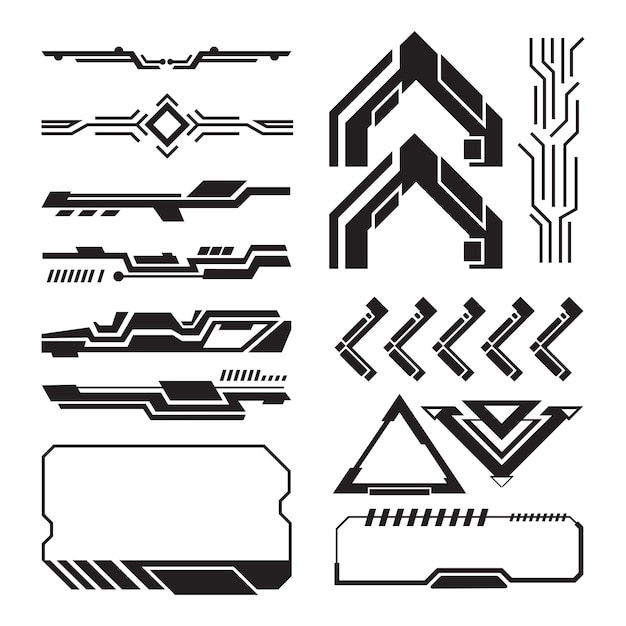 Geometric Scifi Shape Vector Illustration