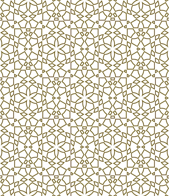 Geometric seamless pattern based on traditional Islamic ornament  Shapes with contours