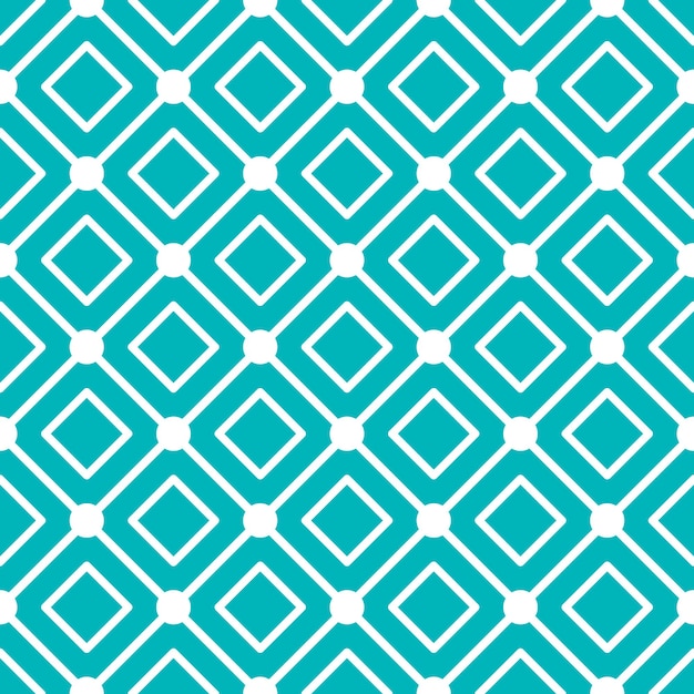 Geometric seamless pattern with white rhombus and circles. Endless background.
