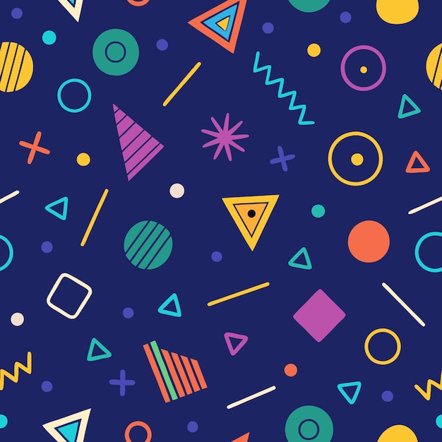 Geometric Shapes Pattern Colorful Seamless
