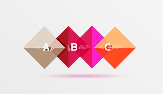 Geometric square and triangle template Vector template background for workflow layout diagram number options or web design
