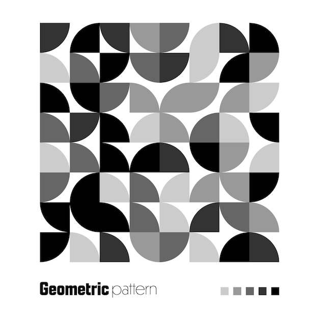 Geometric trendy pattern bauhaus style modern background with simple elements retro texture with