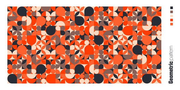 geometric trendy pattern bauhaus style modern colorful background with simple elements retro texture