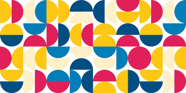 Geometric trendy pattern bauhaus style modern colorful background with simple elements retro texture