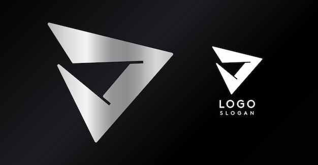 geometric triangular d letter abstract dynamic logo modern holographic gradient monogram for gaming