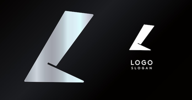 geometric triangular l letter abstract dynamic logo modern holographic gradient monogram for gaming