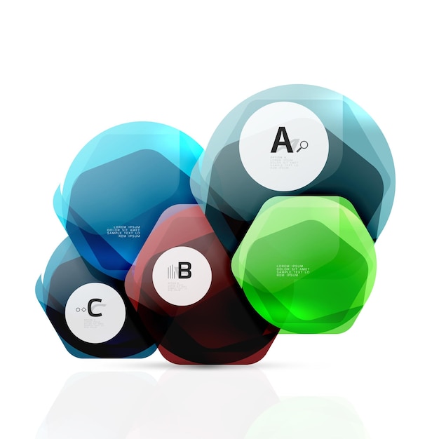 Geometrical hexagon aqua elements. Vector template background for print workflow layout, diagram, number options or web design banner