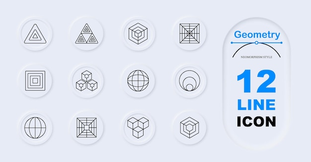 Geometry set icon Triangle triple triangles cube wireframe square nested squares stacked cubes globe circle layers hexagonal pattern Geometric shapes abstract designs 3D structures