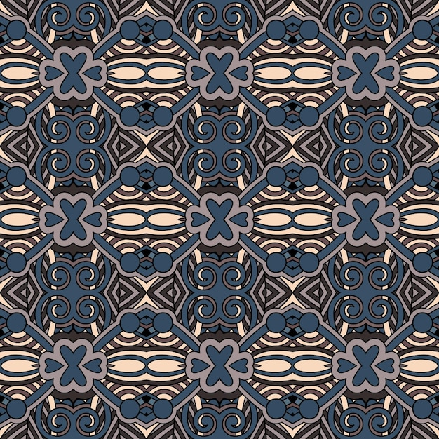 Geometry vintage floral seamless pattern