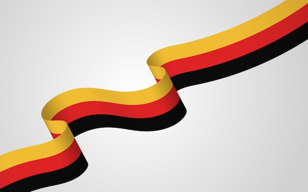 German flag ribbon curved isolated on white background with text area Vector EPS10