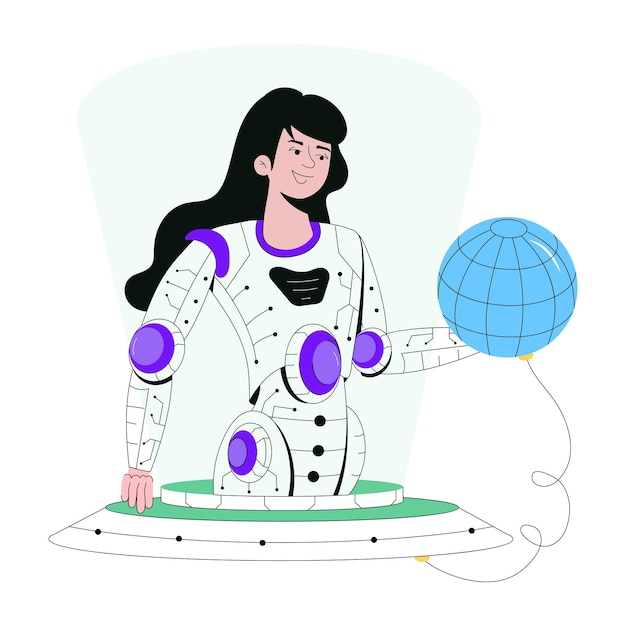 get flat illustration of vr monitoring