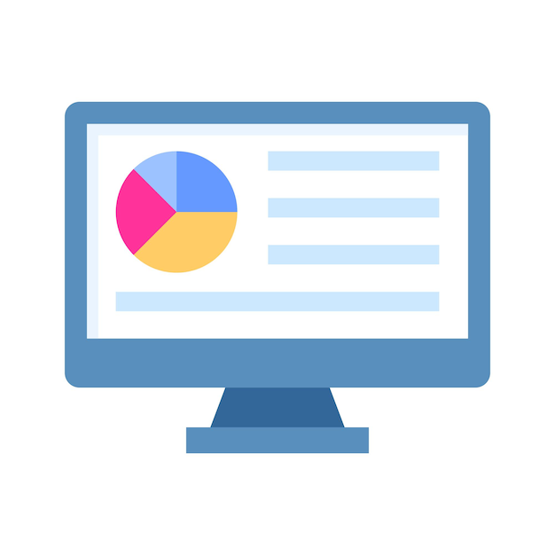 Get this amazing icon of online analytics in modern flat style