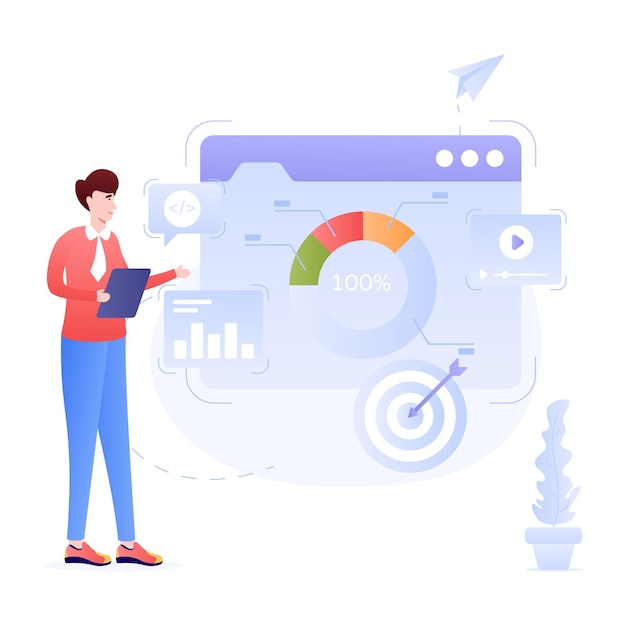 Get your hands on this flat illustration of business infographics