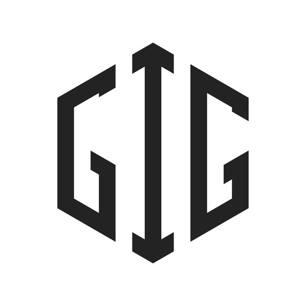 GIG Logo Design Initial Letter GIG Monogram Logo using Hexagon shape