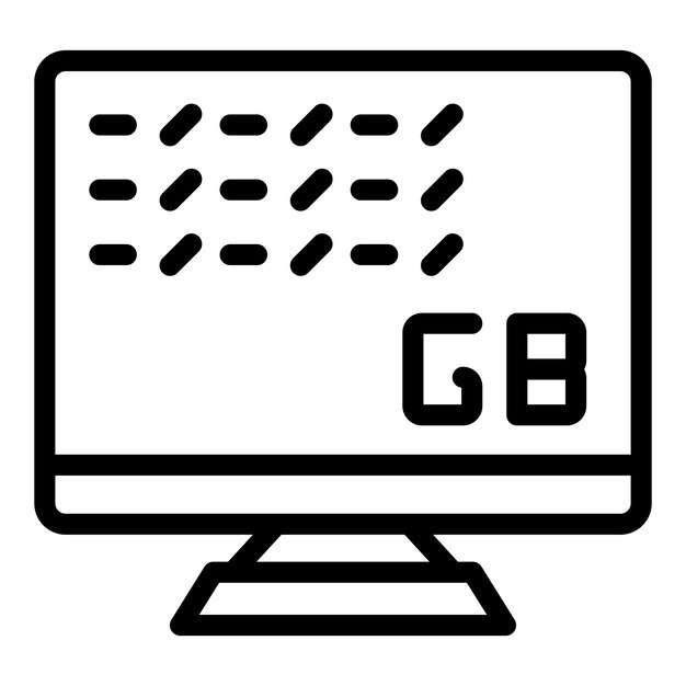 gigabyte data icon outline vector mobile memory gb storage