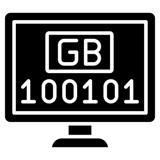 Gigabyte Glyph Solid Black Illustration