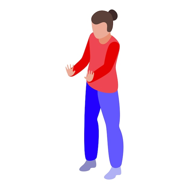 Girl dont want dislike icon Isometric of Girl dont want dislike vector icon for web design isolated on white background
