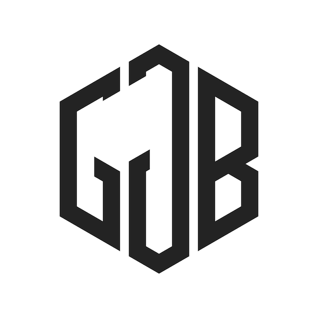 GJB Logo Design Initial Letter GJB Monogram Logo using Hexagon shape