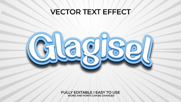 Glagisel Fully Editable 3d Vector Text Effect
