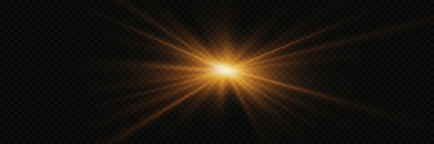 glare effect flash with rays of light on a transparent background