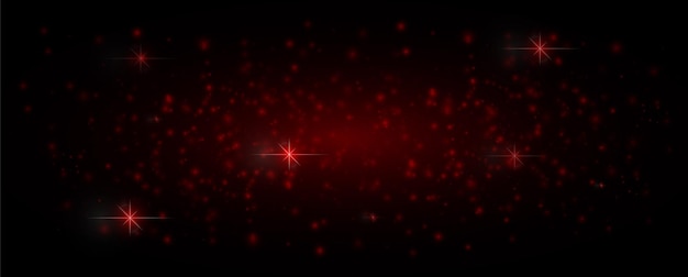 Glare light effect Star Red dust sparkles Glowing stars lights sparkles flashes On a transparent background Neon light Night star