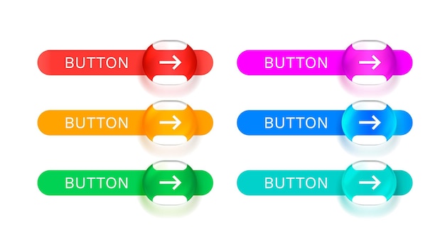 Glass button array read more event web bar buttons with color vector illustration