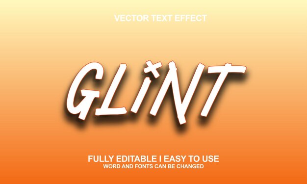 Glint editable font vector text effect