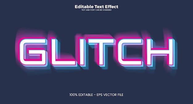 Glitch editable text effect in modern trend style