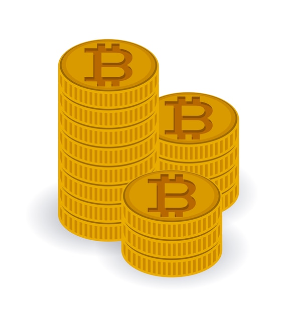Globaali talous -konsepti ja bitcoin-ikoni design