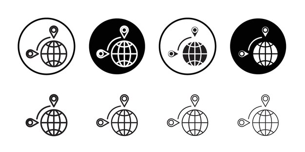Global distribution icon Thin line flat illustration