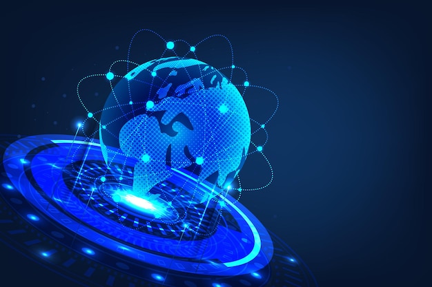 Global network connection World map point and line composition concept of global business 01