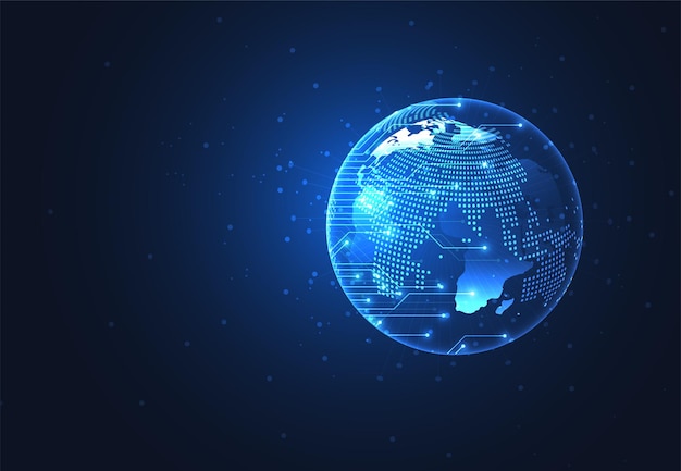 global network connection world map point and line composition concept of global business vector illustration