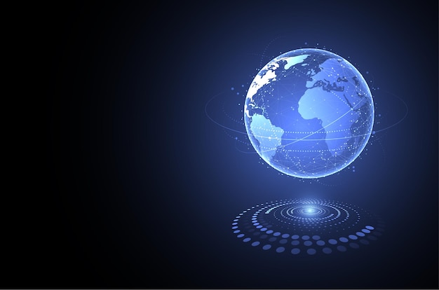 global network connection world map point and line composition concept