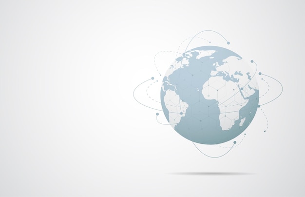 global network connection world map point and line composition concept
