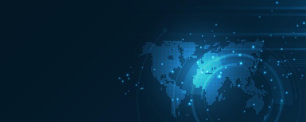 Global network connection World map