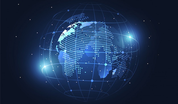 Global network connection. 