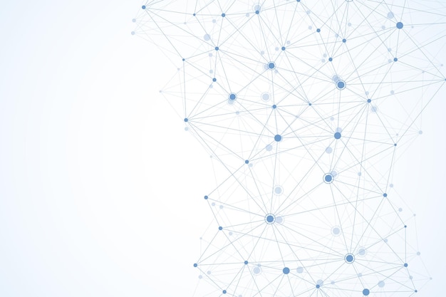Global network connections with points and lines. Wireframe background. Abstract connection structure. Polygonal space background. Vector illustration.