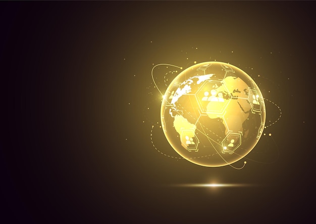Global network internet connection Business connecting people Customer relationship management Vector Illustration